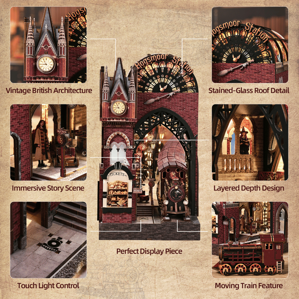 Hogsmoor Station DIY Book Nook Kit |Enchanted British Wizarding World Decor