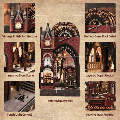 Hogsmoor Station DIY Book Nook Kit |Enchanted British Wizarding World Decor