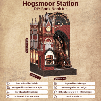 Hogsmoor Station DIY Book Nook Kit |Enchanted British Wizarding World Decor