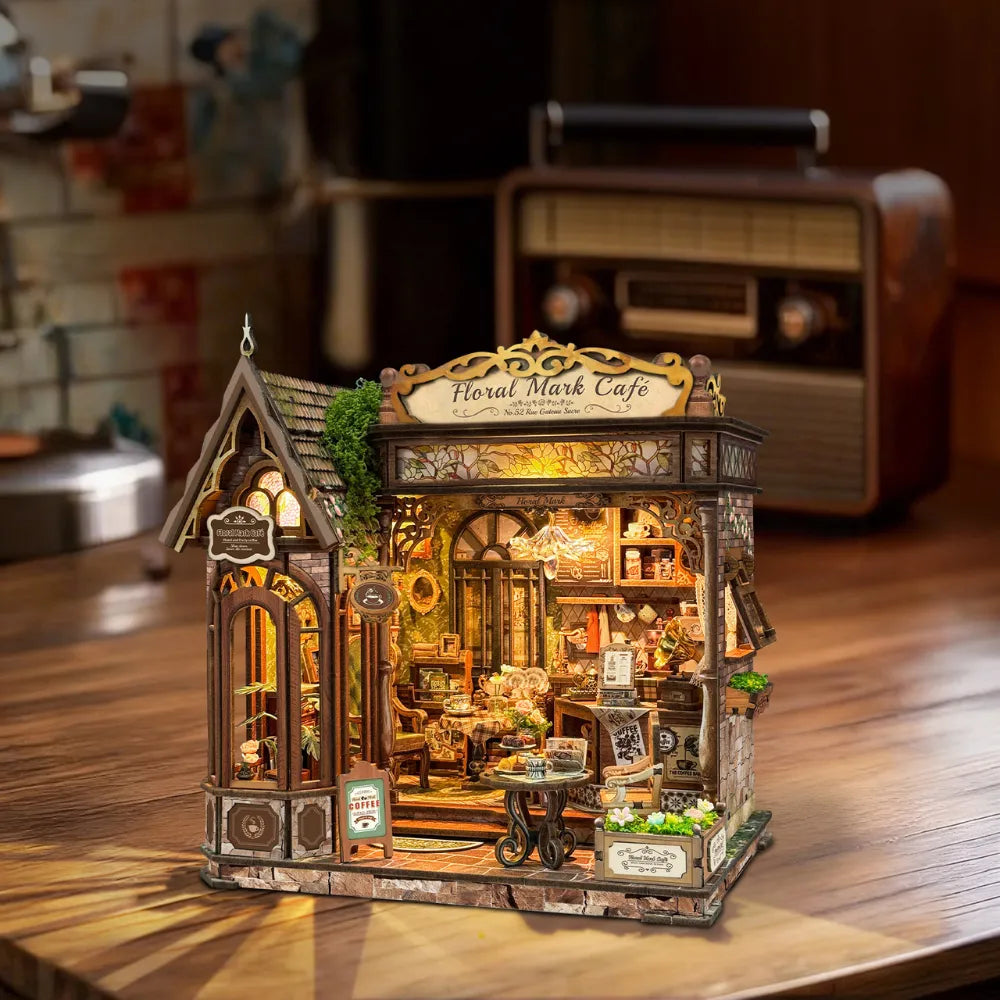 Floral Mark Café DIY Book Nook Kit
