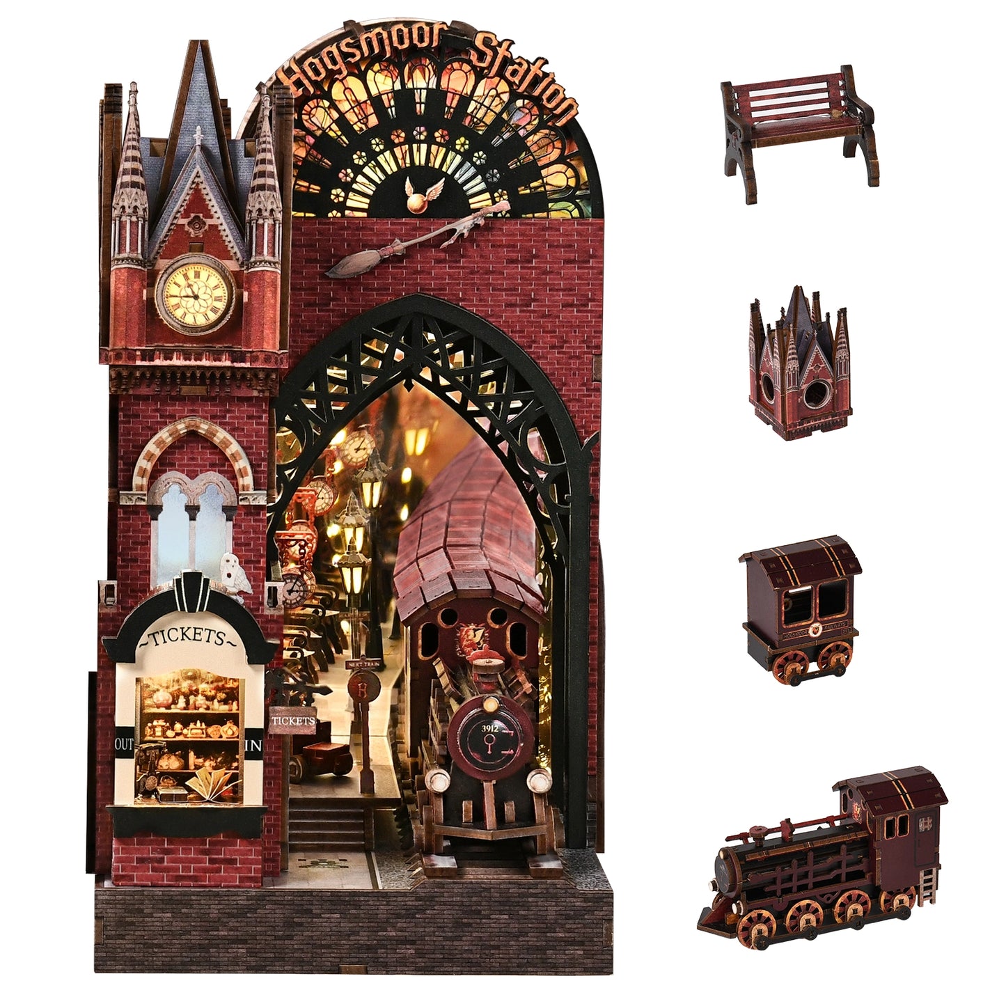 Hogsmoor Station Front Display Scene with Miniature Parts